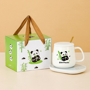 <b>USB</b> Portable Electric Ceramic Constant Temperature Mug Set 55 Degree Thermostat CupWarm Cup with <b>Heating</b> coaster - Product Image 4