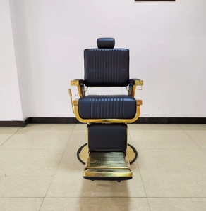 Sillón de Barbería de Lujo Negro de Alta Calidad para Salón, Color Opcional, Base de Acero Inoxidable Cómoda para Uso Masculino, en Venta - Product Image 3