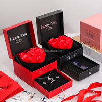 Boîte à Savon Carré Naturel Fait Main, 9 Roses, Étui à Bijoux à Clapet, Prix Usine Écologique, Idée Cadeau de Noël
