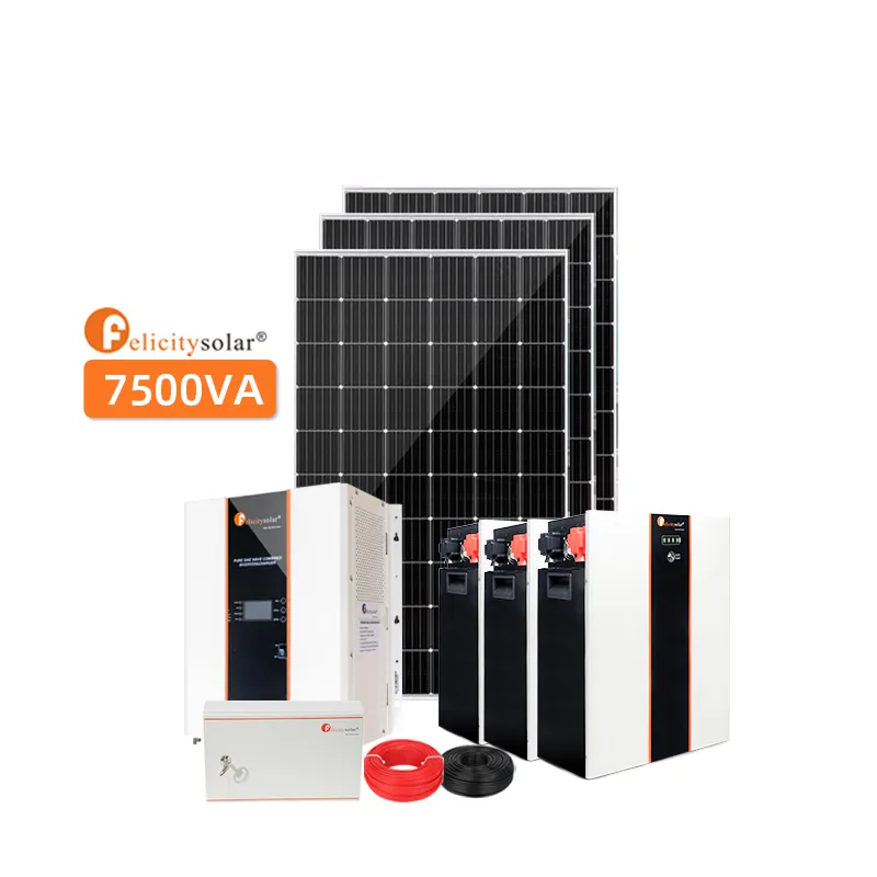 Felicity solar 7.5KW Complete off Grid Solar Systems assurance new long life solar system for home gen and TV
