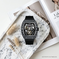 Montres-bracelets automatiques de luxe de marque originale Megir, squelette, pour hommes
