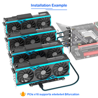 Kit d'extension PCIe 4.0 X16 vers 4 ports OCuLink SFF-8612, 4 cartes adaptatrices, câble tressé de 500 mm, pour la mise en parallèle de GPU, en stock