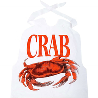 Vente en gros de bavoirs jetables en plastique PE pour homard avec logo personnalisé tablier de fête pour écrevisses et fruits de mer bavoir pour restaurant