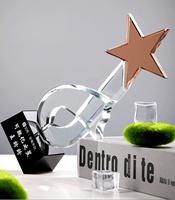 Trophée en verre personnalisé K9 Star Sports Souvenir, gravure laser polie, sablage transparent, cadeau d'affaires, modèle de récompense européen