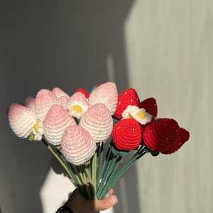 Tendencias 2026, Lujo, Hilo de Lana Realista al Tacto, Hecho a Mano, DIY, Ganchillo, Flor Eterna de Fresa y Margarita, Productos Terminados - Product Image 4