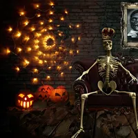 Guirlande lumineuse LED Liyan blanc chaud pour Halloween, 8 fonctions, télécommande, indice de protection IP66, longueur 100 cm, CRI Ra90, pour fêtes et maisons hantées