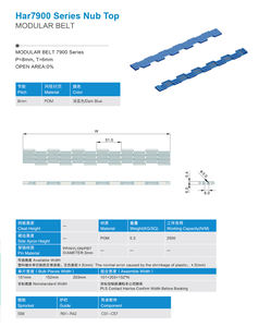 Çin fabrika doğrudan POM aşınmaya dayanıklı plastik modüler zincirler harcooling serisi Nub Top modüler kemer fırın soğutma hattı için - Product Image 6