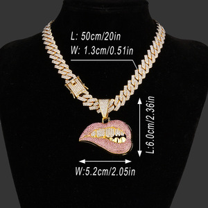 Collar de Cadena Cubana con Colgante de Letra de Personalidad Estilo Hip Hop, Venta al por Mayor, para Hombres Raperos - Product Image 5