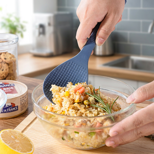 Spatule à riz en silicone, résistante à la chaleur, antiadhésive, avec texture antidérapante pour cuiseur à riz et préparation culinaire - Product Image 4