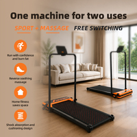Tapis de marche électrique portable double face 2-en-1 pliable avec massage des pieds et écran LED pour usage domestique