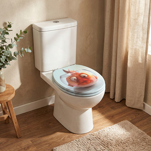 Asiento de Inodoro Decorativo con Diseño de Peces Dorados y Burbujas, Tapa de <span class=keywords><strong>WC</strong></span> Universal con Bisagras de Aleación de Zinc - Product Image 6