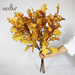 ISEVIAN Inverno Impianto Acorn foglia Artificiale Foglie Rosse con Bacche per la Cerimonia Nuziale - Product Image 3