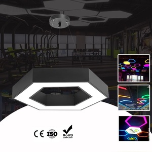 Lampadario a Sospensione LED Esagonale Moderno Dimmerabile, Lampade a Sospensione in Acrilico, Stile <span class=keywords><strong>Semplice</strong></span>, Installazione Sospesa - Product Image 1