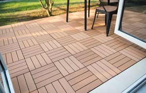 Heyes พื้นระเบียงแบบต่อประสาน DIY 30x30 PVC WPC กลางแจ้งลานกระเบื้องการออกแบบที่แตกต่างกัน - Product Image 3