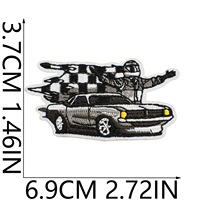 Patch brodé F1, drapeau à damier, feu de signalisation, voiture de course, thermocollant ou à coudre, applique, badge, pour veste, sac à dos, DIY