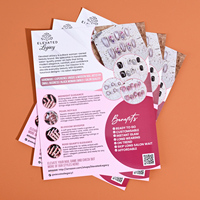 Double Face A5 A6 Luxe Laminage Brillant Taille Personnalisée Impression Papier de Conception Beauté Publicité Affiches Brochure Flyer