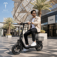 Scooter Eléctrico Confiable de 500W 48V con Cesta TC-ES001, Potente Batería de Litio de 10Ah, Plegable, para el Mercado de Jordania