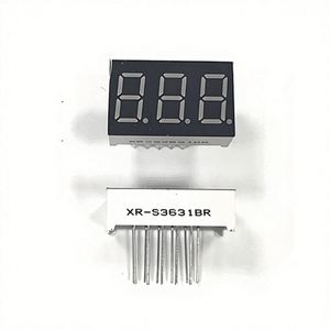 XR-S3631AR-BR หลอดดิจิตอล LED 036 นิ้ว 3 หลัก แสงสีแดงความสว่างสูง แคโทด/แอโนดทั่วไป ติดผนัง - Product Image 1