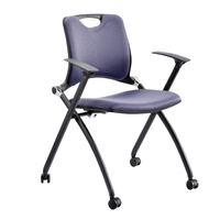 Chaise de formation à assise relevable avec roulettes, chaise de séminaire mobile à roulement fluide, sièges imbriqués pour une salle de formation confortable