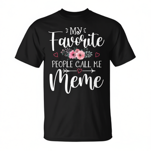 T-shirt floral avec inscription « My Favorite People Call Me Meme » pour la fête des mères - Product Image 2