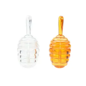 2024 Mini nido d'api carino bianco contenitore tubo lucidalabbra con logo personalizzato piccolo pettine miele arancione vuoto lucidalabbra tubi