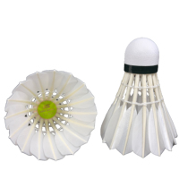 LINGSHANG LS800 Direct Usine Volants de Badminton en Plumes d'Oie A+ pour Tournoi Professionnel Tête en Liège 2 Couches Lot de 12