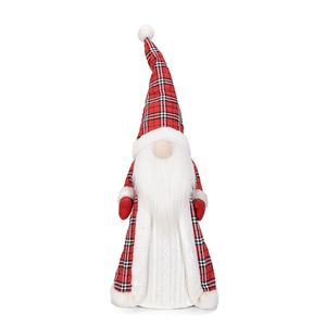 Decoração de Natal: Gnomo de Jardim Xadrez Vermelho Antigo OEM/ODM para Árvore de Natal - Product Image 1