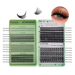 Kit d'extension de cils DIY, cils en bouquets, <span class=keywords><strong>2</strong></span> styles, <span class=keywords><strong>volume</strong></span> naturel, courbure D, cils russes, longueurs mixtes 5-16 mm, faux cils - Product Image 1