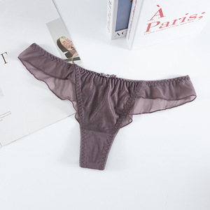 Perizoma Sexy in Pizzo a Vita Bassa, Slip Trasparenti Traforati, Mutandine Quotidiane in Cotone Lavorato a Maglia Senza Cuciture e Traspiranti per Donne - Product Image 6