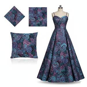 Tissu <span class=keywords><strong>Pagne</strong></span> Africain de Qualité Supérieure, Véritable Wax Ankara, Batik en Coton Satiné, Couleurs Or, Vert, Bleu pour la Confection - Product Image 4