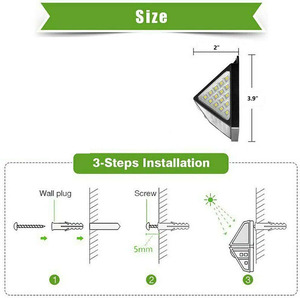 Lampes solaires d'extérieur avec détecteur de mouvement et 3 modes d'éclairage, étanches IP65, larges lampes murales solaires idéales pour jardin, patio, cour - Product Image 5