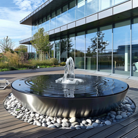 Großer Edelstahls piegel im Freien Fertige moderne Kunst Garten Dekor Wasserschale Brunnen für Pool Dekor