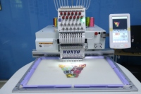 Machine à broder automatique à tête unique, machine à broder, logo/chapeau/chemises à broder