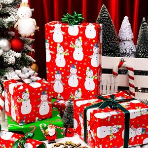 Yarcony Christmas Wrapping Paper Roll 17 Inch X 33 Feet Reversible Snowman Design For Gift Craft - Product Image 2