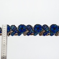 Dentelle en maille de haute qualité à motif floral en éventail avec perles, idéale pour la vente en gros de robes de mariée, chaussures, manches, abayas et sacs