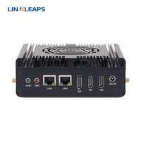 Mini PC Linkleaps N100 con Enfriamiento Activo, PC Industrial Integrado con Doble LAN GbE, 3 Pantallas HD, 2 Puertos Seriales, Producto en Stock