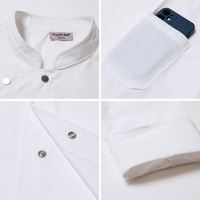 Veste de chef unisexe noire à manches longues en coton, uniforme de chef toutes saisons