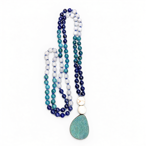 Collar de cuentas Druzy con 108 cuentas de piedras preciosas, Mala de piedras preciosas - Product Image 2