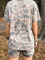 Ensemble chemise et short camouflage multicolore pour femme, imprimé par sublimation, manches courtes, cordon de serrage à la taille, idéal pour l'été – Vente en gros