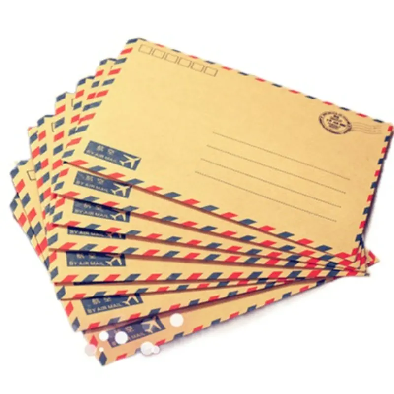 Enveloppes Vintage en papier kraft, lot de 8 pièces, pour cartes postales longues, pour étudiants