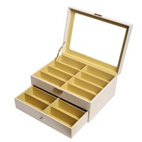 6/12/15/18/24 fentes étui de rangement pour lunettes de soleil à plusieurs couches boîte de présentation pour lunettes de soleil avec couvercle organisateur de lunettes