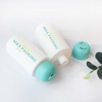Bouteille de lotion cylindrique HDPE douce au toucher de 250ml avec capuchon supérieur à disque pour le soin des cheveux de la salle de bain