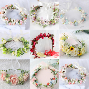 Couronne <span class=keywords><strong>de</strong></span> mariée en fleur pour femme, couronne, accessoire <span class=keywords><strong>de</strong></span> photos, mariage, Festivals, - Product Image 3