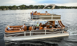 Pontones grandes de aluminio sin marco para limpieza de fiesta familiar, superficie de doble piso, con sofá, 26 pies, a la venta - Product Image 3