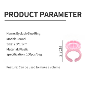 100pcs Plastic Eyelash Glue Rings Flower Cup Pink Blue <b>Adhesive</b> Holder <b>Lash</b> Extension Tool - Product Image 6