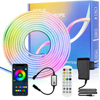 Гибкая светодиодная лента 12V612 с RGB-чипом и эффектом бегущих огней, 24-клавишное Bluetooth-управление голосом, комплект LED IP67