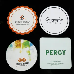 Harga Murah Logo Kustom 2 Lapis/5 Lapis Hotel Coaster Kertas Penyerap Sekali Pakai untuk Minuman/BIR/Kopi