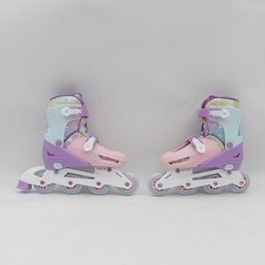 Patins à roues alignées réglables pour enfants avec patins à roulettes à 4 roues à coque dure rose pour garçons et filles, design confortable et élégant - Product Image 4