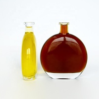 Umwelt freundliche helle runde flache Weinglas flasche für Whisky-Paket mit Kork