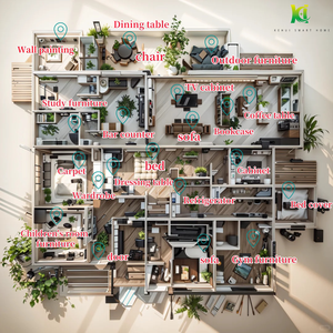 Elegante Juego de Muebles de Dormitorio Estilo Turco <span class=keywords><strong>con</strong></span> <span class=keywords><strong>Cama</strong></span> Tapizada Suave King/Queen, Tocador <span class=keywords><strong>con</strong></span> <span class=keywords><strong>Espejo</strong></span> LED, Armario y Mesita de Noche - Product Image 5